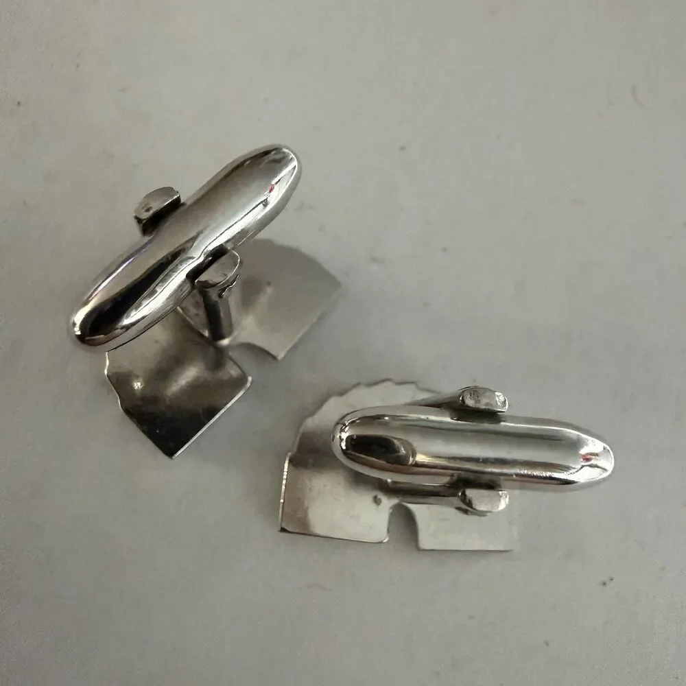Men's Classic Playing Card Cuff links Silver Tone Ace Of Spades Front Card